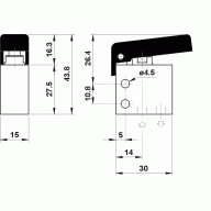 Пневморозподільник 3/2 AZ Pneumatica 305 MGN