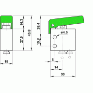Пневморозподільник 3/2 AZ Pneumatica 314 MGV